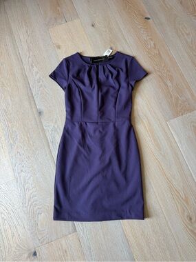 Banana Republic Deep Purple Cap-Sleeve Sheath Dress